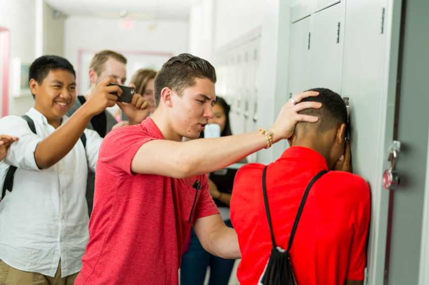 High school students being bullied.