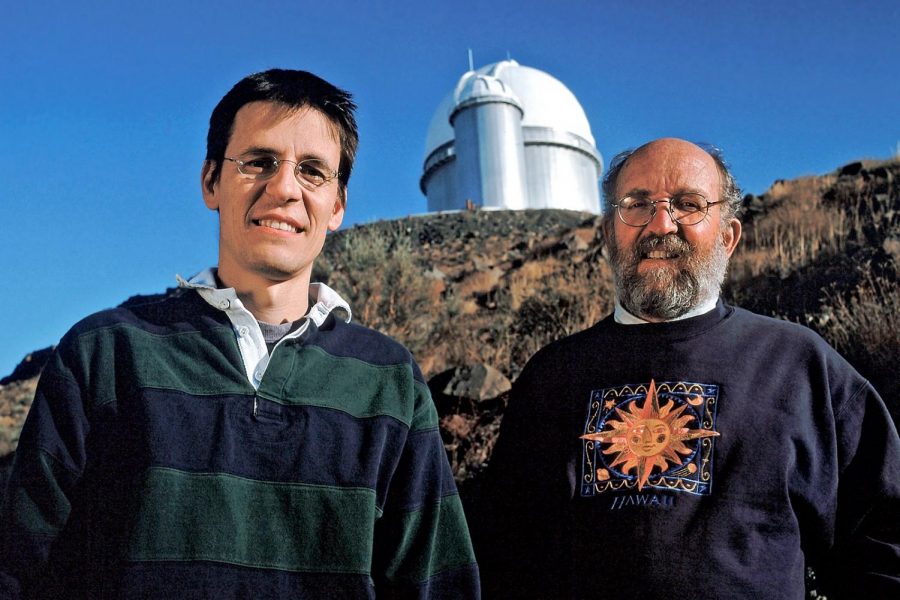 Didier Queloz (Left) and Michel Mayor (Right), Taken From (Creative Commons Attribution 4.0 International): https://en.wikipedia.org/wiki/File:Didier_Queloz_and_Michel_Mayor_at_La_Silla_(6812451755).jpg
Authors: L. Weinstein/Ciel et Espace Photos, 	David Levy